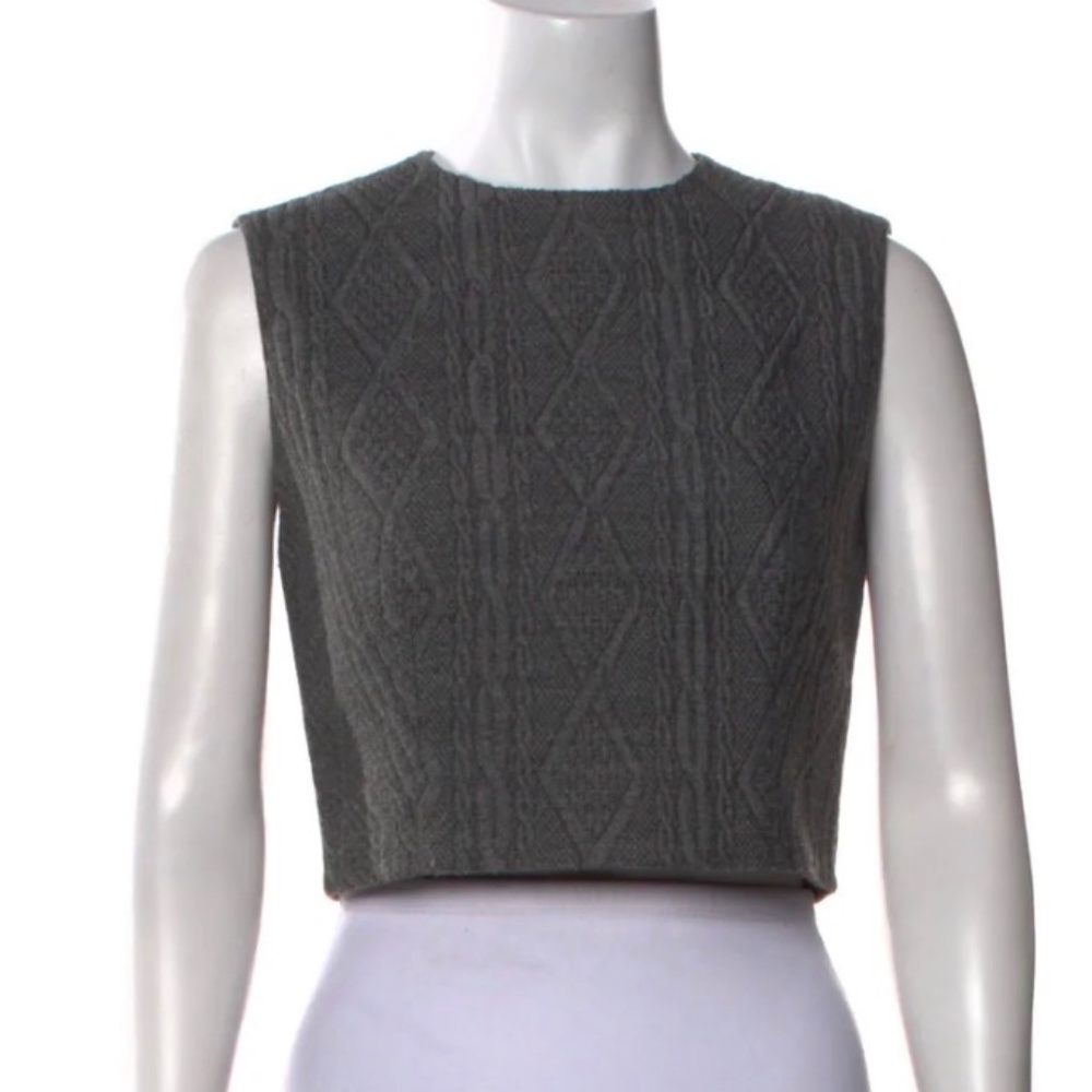Alice + Olivia Gray Sleeveless Knit Top